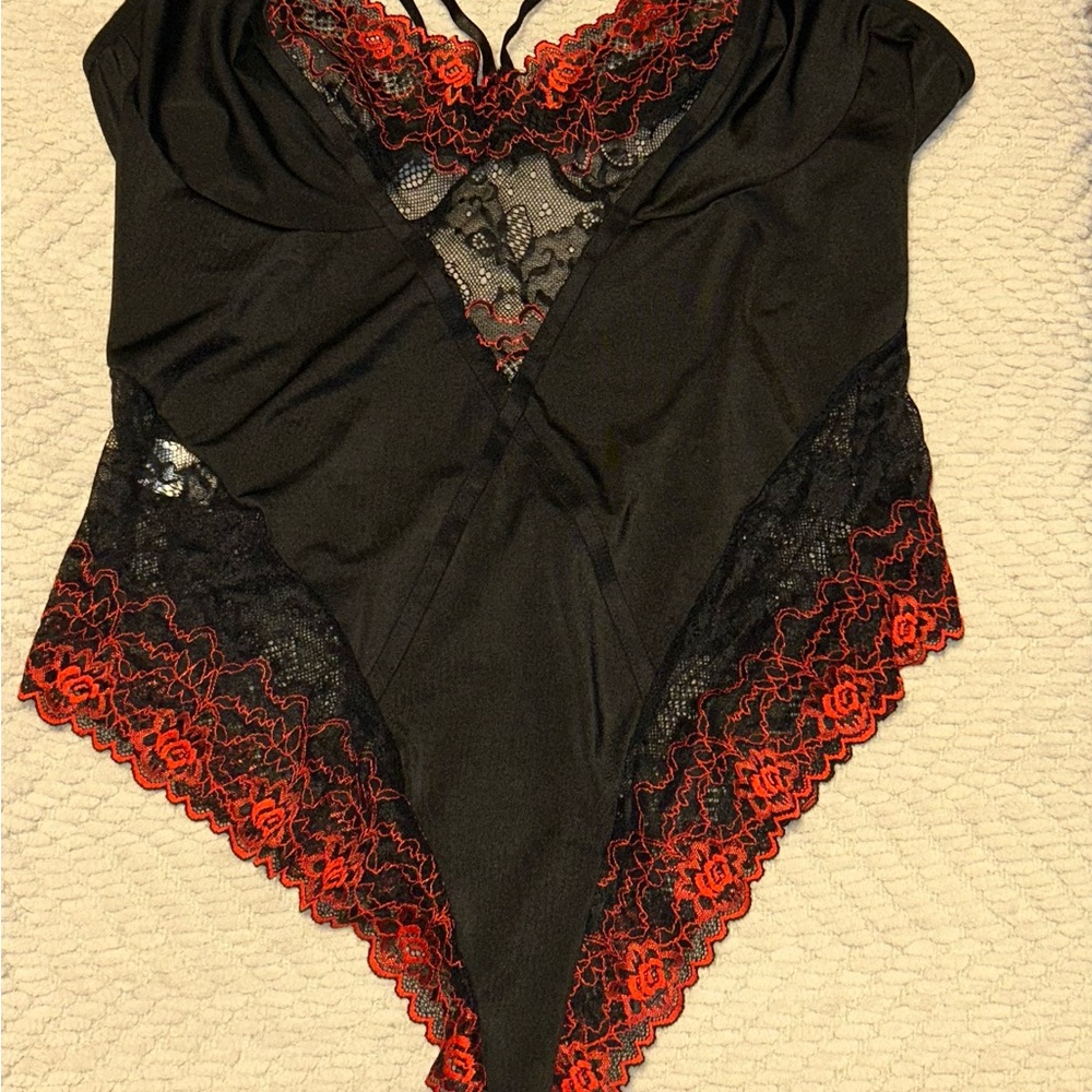 SHEIN Black and Red Lace Shapewear
